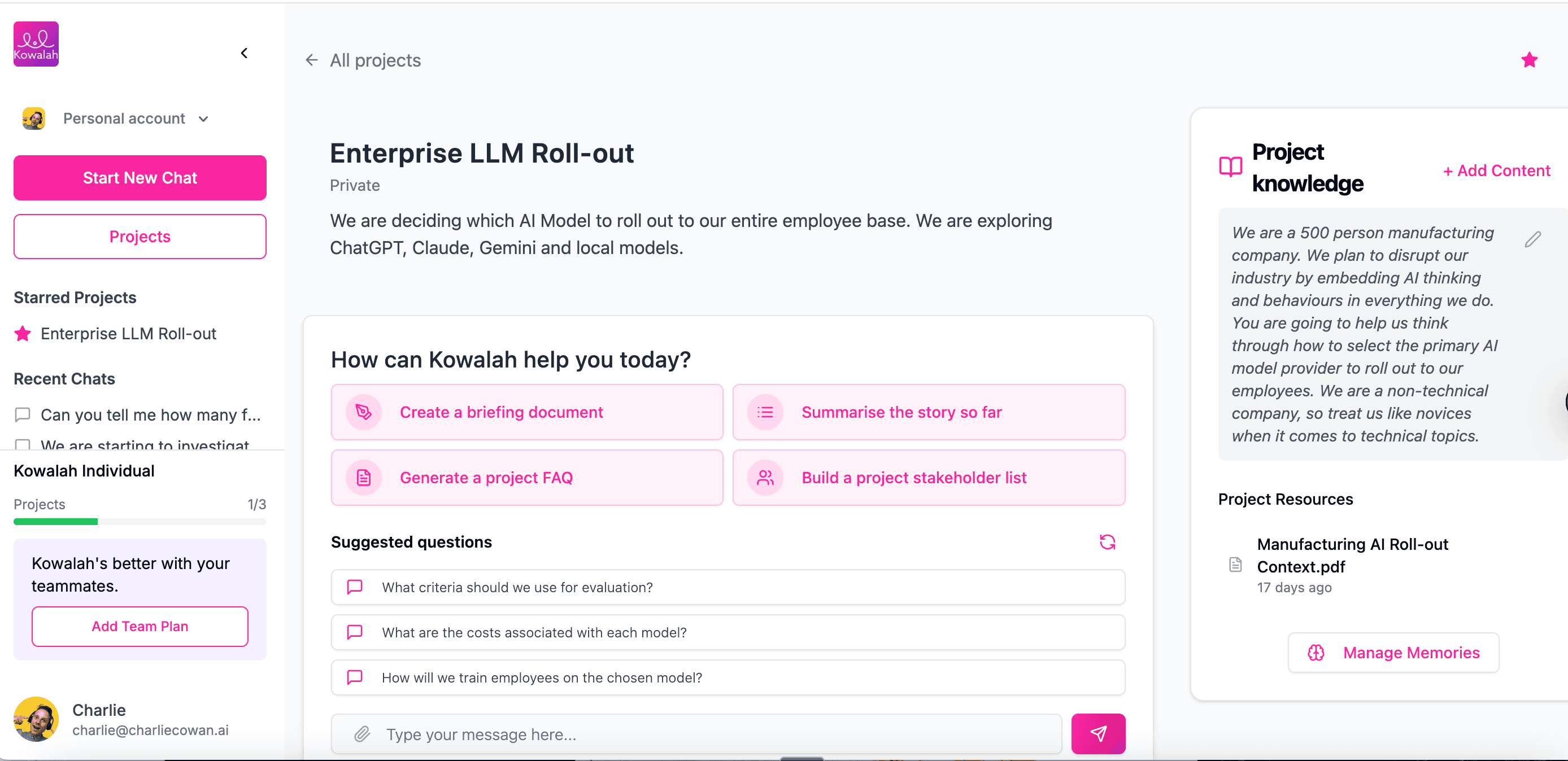 Kowalah AI Adoption Platform