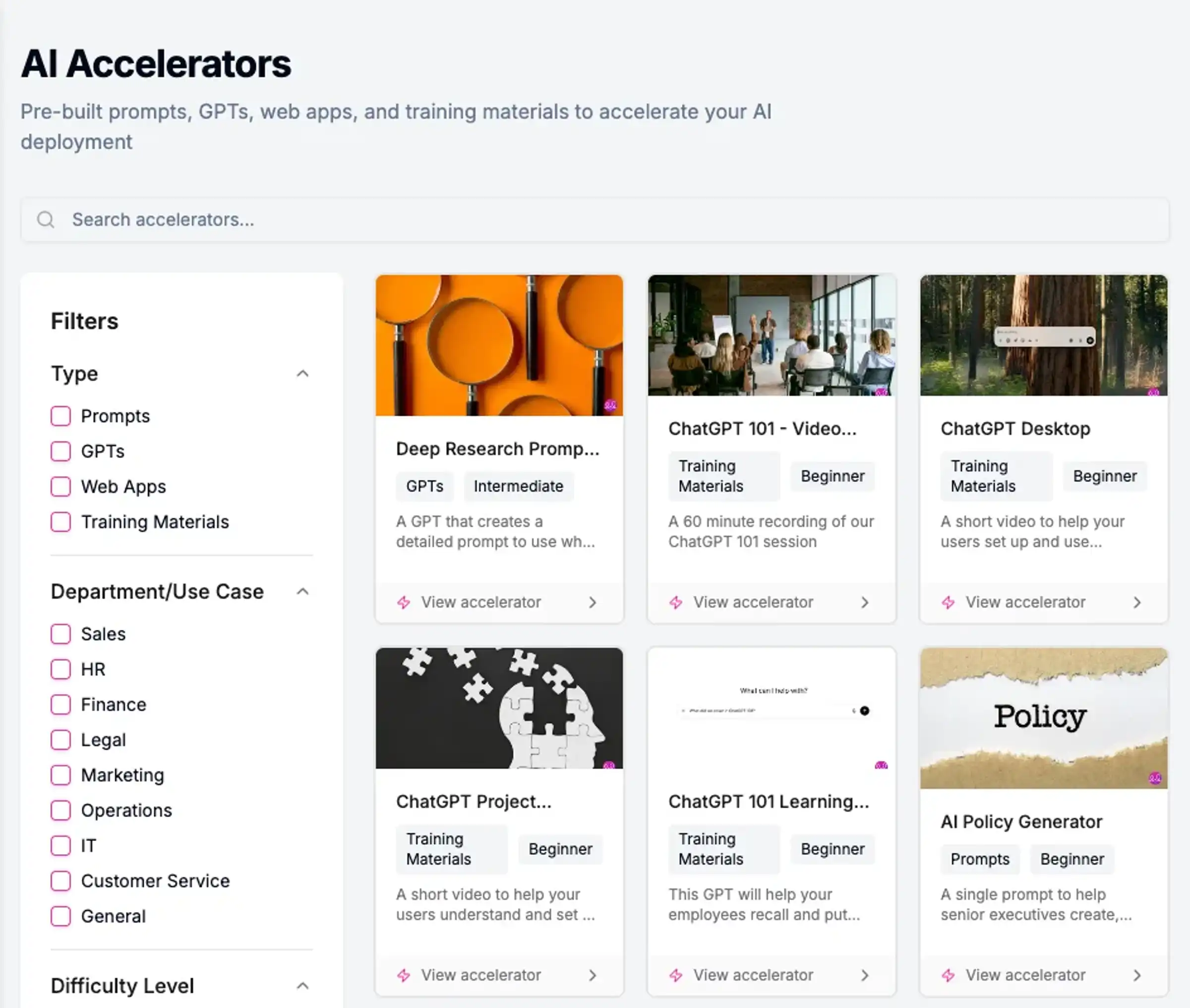 AI Accelerators: Pre-Built Workflow Templates