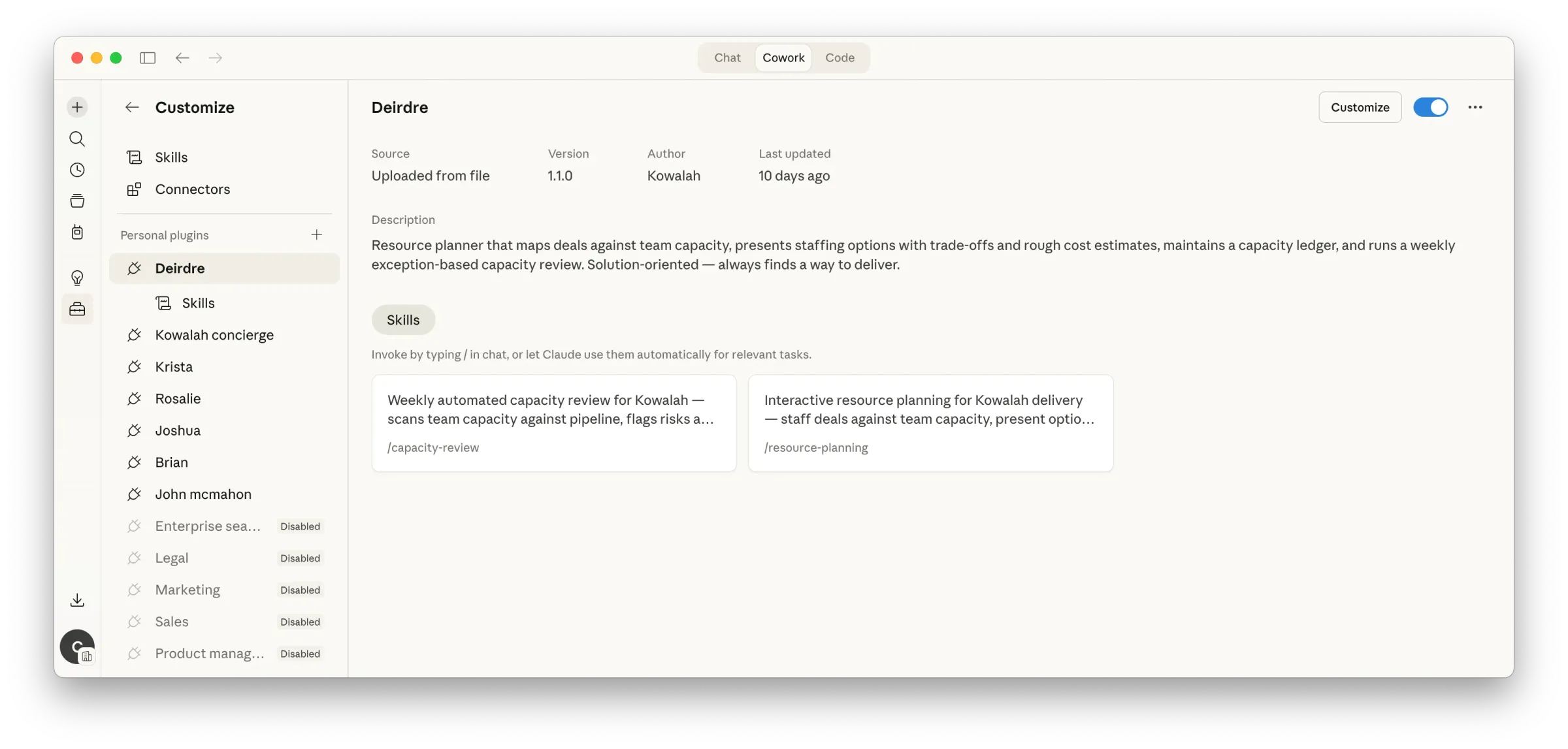Deirdre — Resource Planner