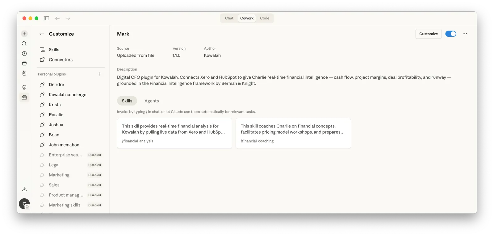 Mark in Claude Cowork